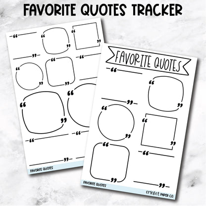 Favorite Quotes Book Journal Stickers