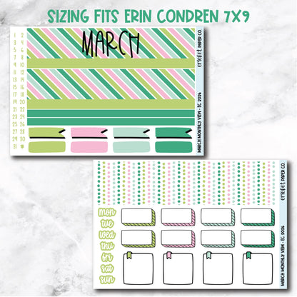 March Monthly View Planner Sticker Kit - 2026