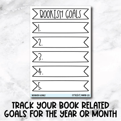 Bookish Goals Tracker Book Journal Stickers