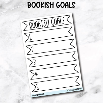 Bookish Goals Tracker Book Journal Stickers