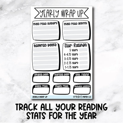 Yearly Reading Wrap Up Book Journal Stickers