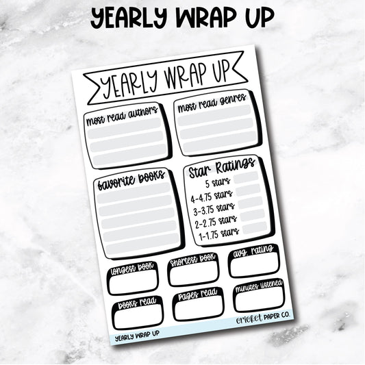 Yearly Reading Wrap Up Book Journal Stickers