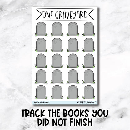 Did Not Finish DNF Graveyard Book Journal Stickers