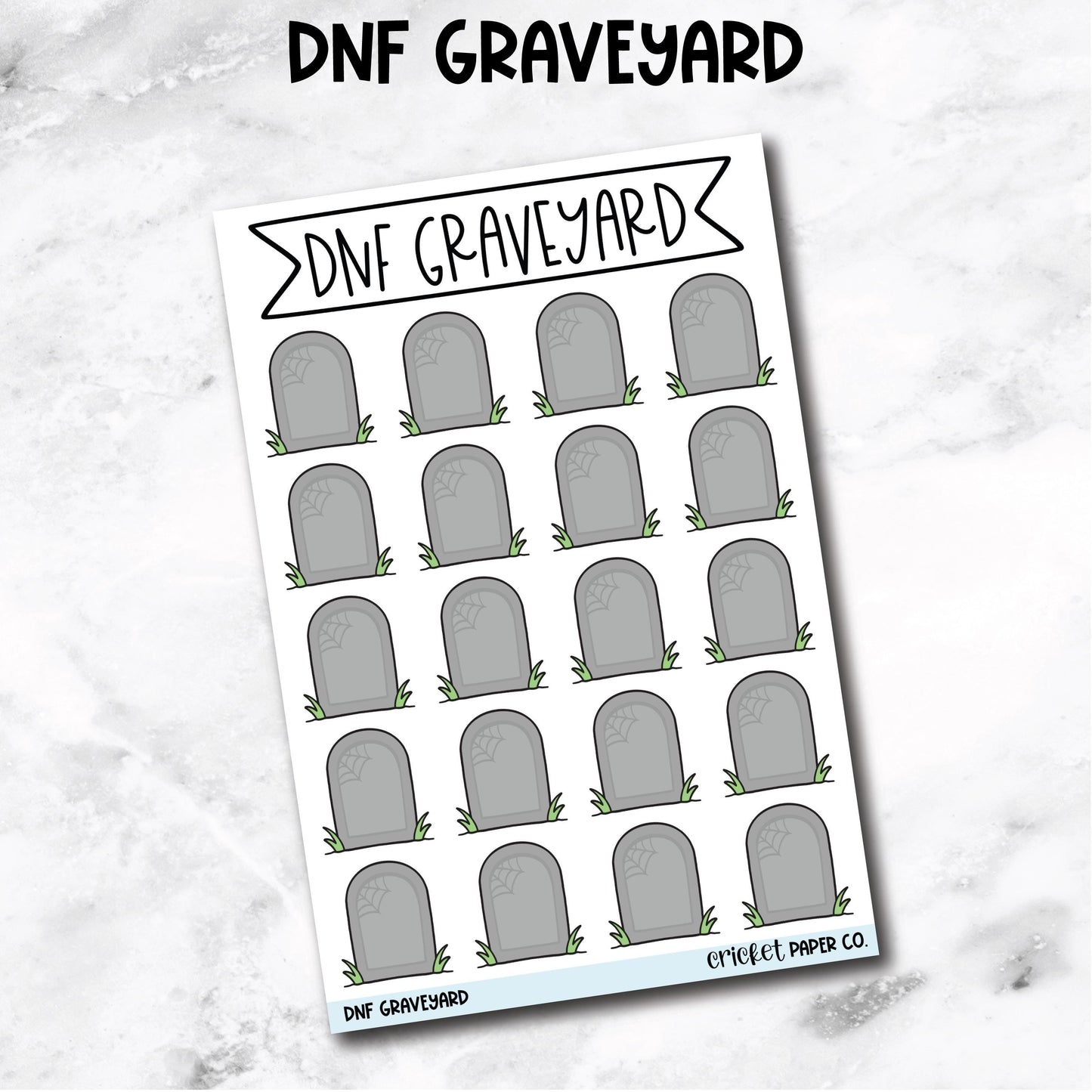 Did Not Finish DNF Graveyard Book Journal Stickers