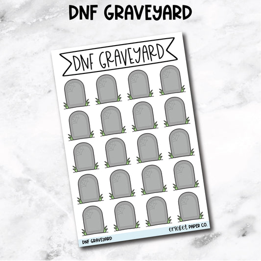 Did Not Finish DNF Graveyard Book Journal Stickers