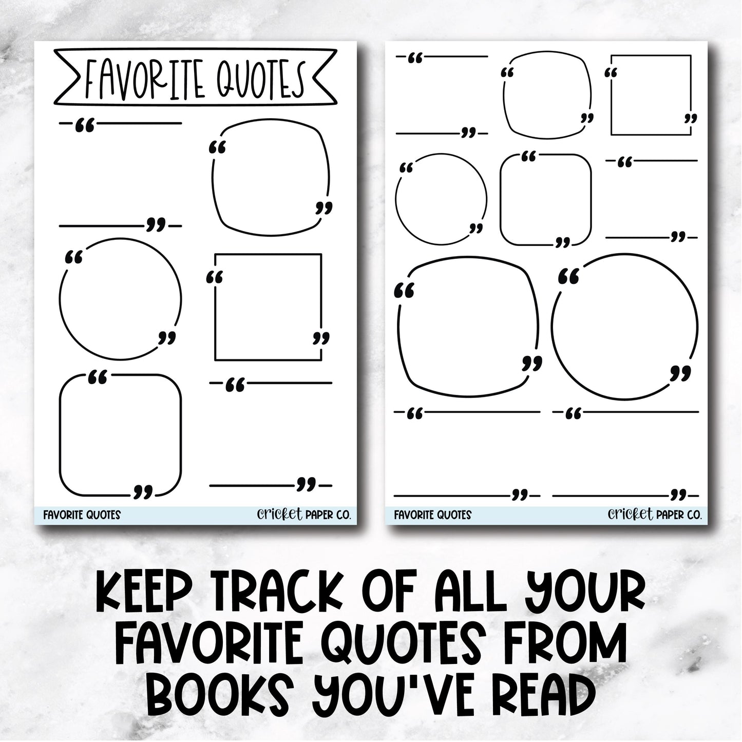 Favorite Quotes Book Journal Stickers