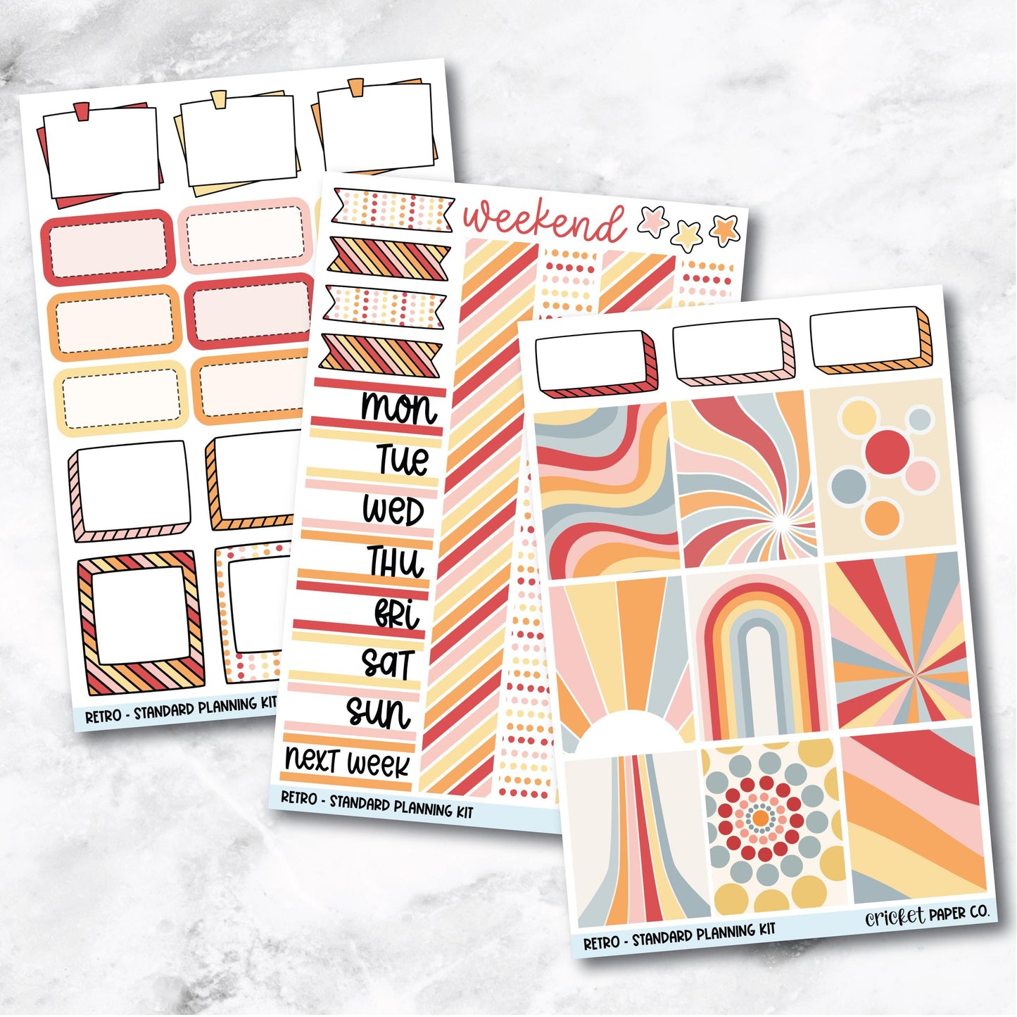 Planner Stickers Standard Mini Kit - Retro
