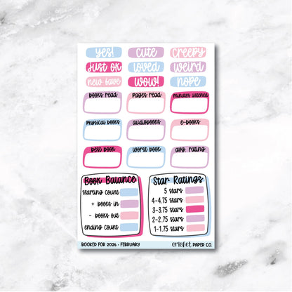Book and Reading Journal Stickers - February