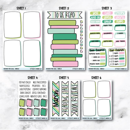 Book and Reading Journal Stickers - March