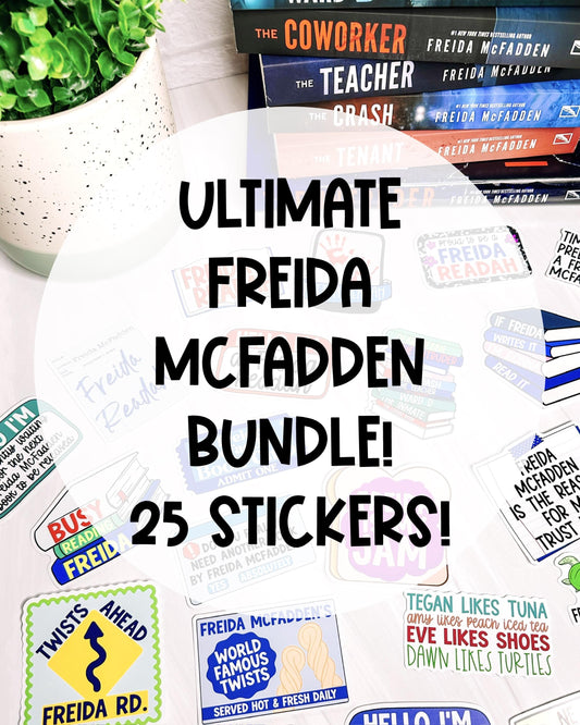 Ultimate Freida McFadden 25 Piece Vinyl Sticker Bundle - Official Merchandise of Freida McFadden