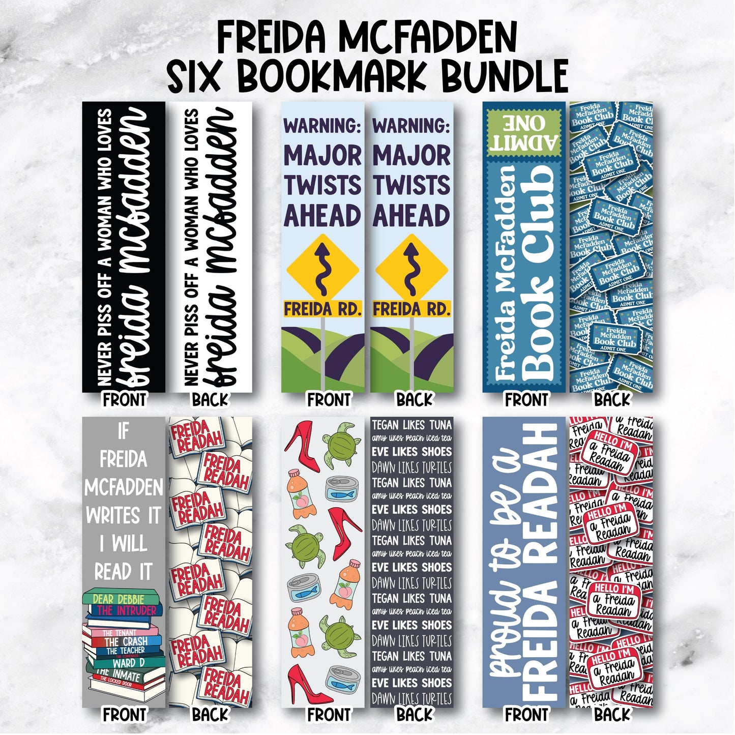 Freida McFadden 6 Bookmark Bundle - Official Merchandise of Freida McFadden