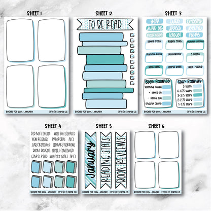 Book and Reading Journal Stickers - January