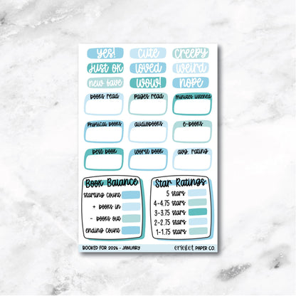 Book and Reading Journal Stickers - January