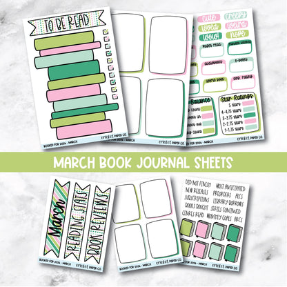 Book and Reading Journal Stickers - March