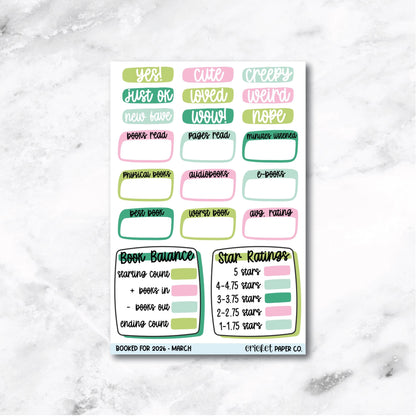 Book and Reading Journal Stickers - March