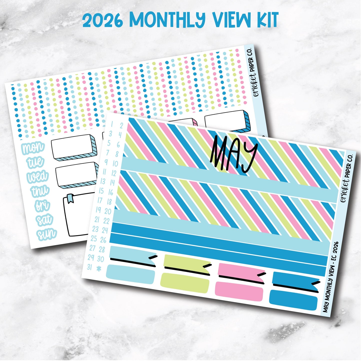 May Monthly View Planner Sticker Kit - 2026