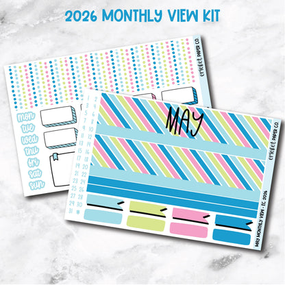 May Monthly View Planner Sticker Kit - 2026