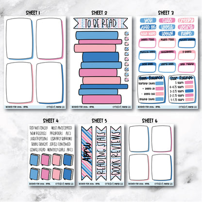 Book and Reading Journal Stickers - April