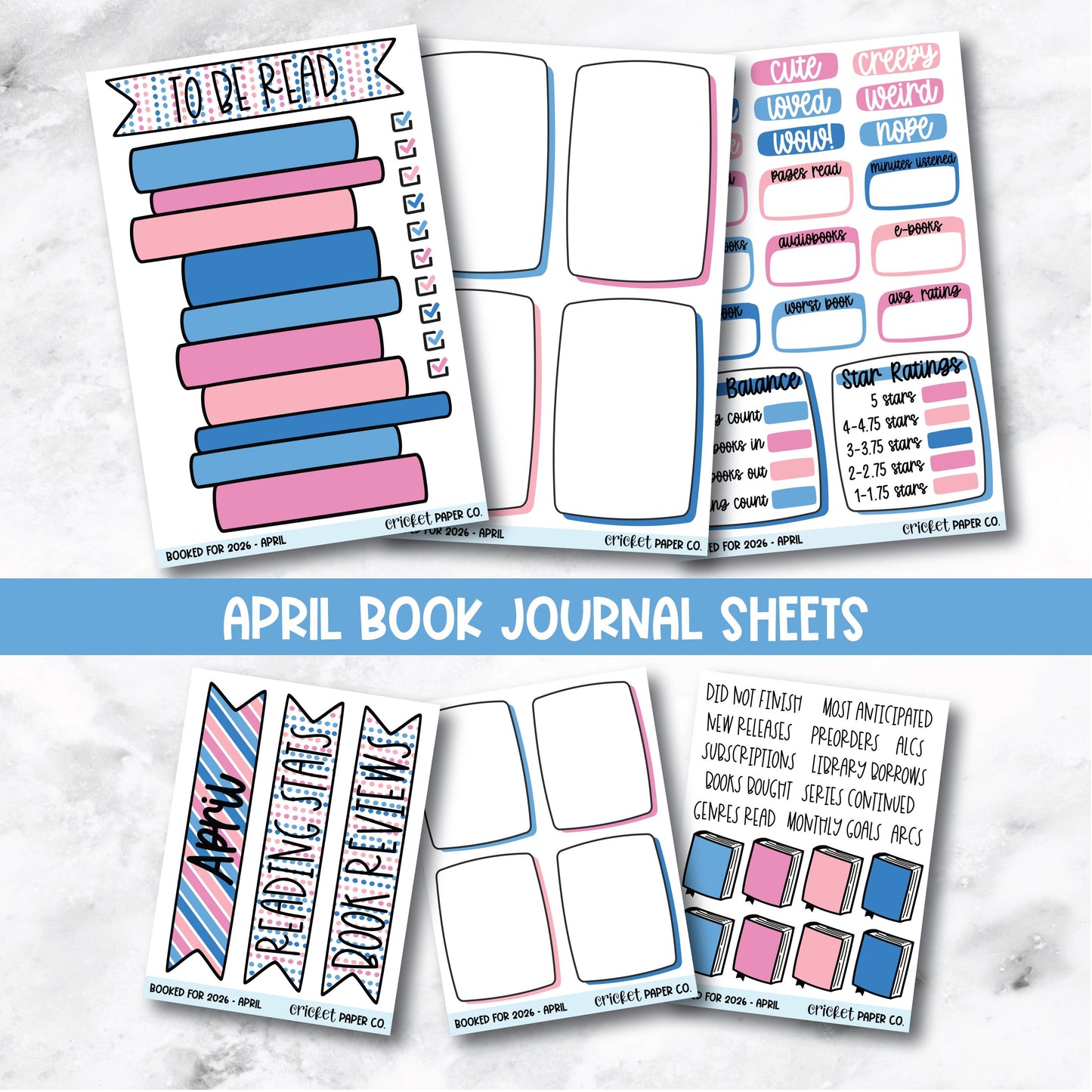 Book and Reading Journal Stickers - April
