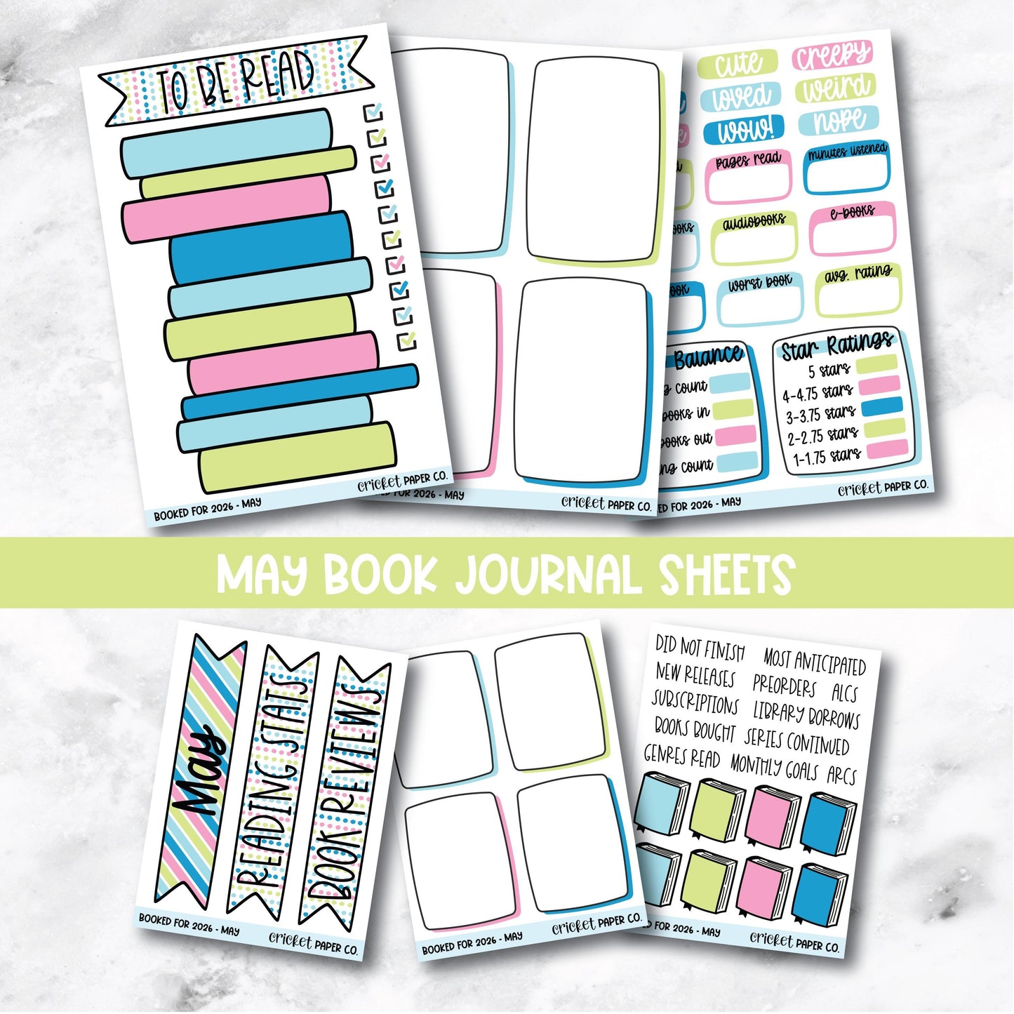 Book and Reading Journal Stickers - May