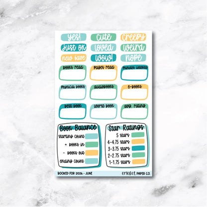 Book and Reading Journal Stickers - June