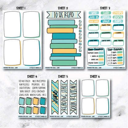 Book and Reading Journal Stickers - June