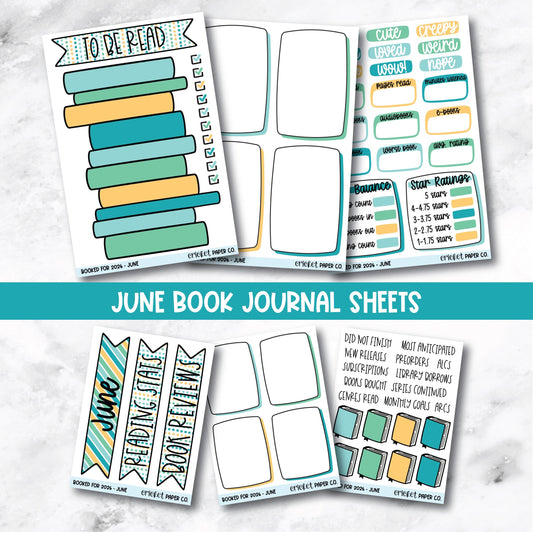 Book and Reading Journal Stickers - June