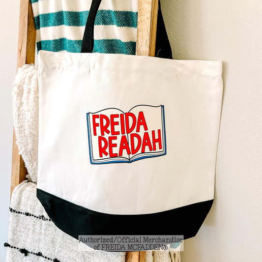 Freida Readah Open Book Premium Canvas Tote - Official Merchandise of Freida McFadden