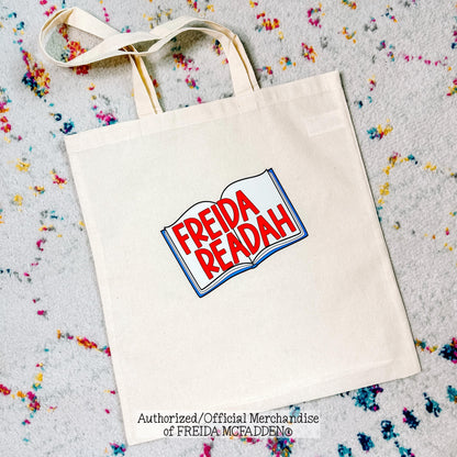 Freida Readah Open Book Canvas Tote - Official Merchandise of Freida McFadden