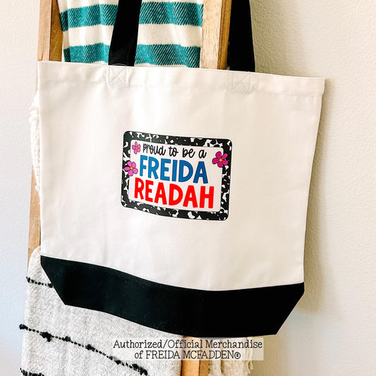 Proud To Be A Freida Readah Premium Canvas Tote - Official Merchandise of Freida McFadden