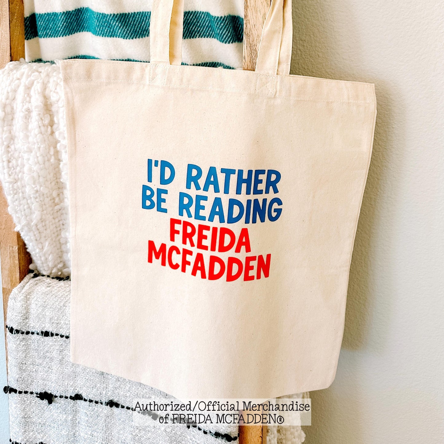 Rather Be Reading Freida Canvas Tote - Official Merchandise of Freida McFadden
