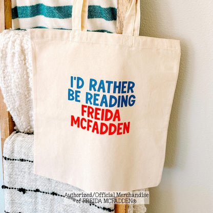 Rather Be Reading Freida Canvas Tote - Official Merchandise of Freida McFadden