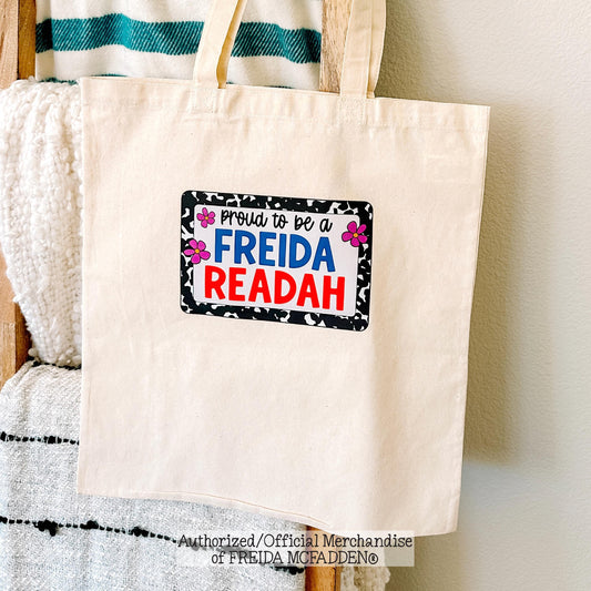 Proud To Be A Freida Readah Canvas Tote - Official Merchandise of Freida McFadden