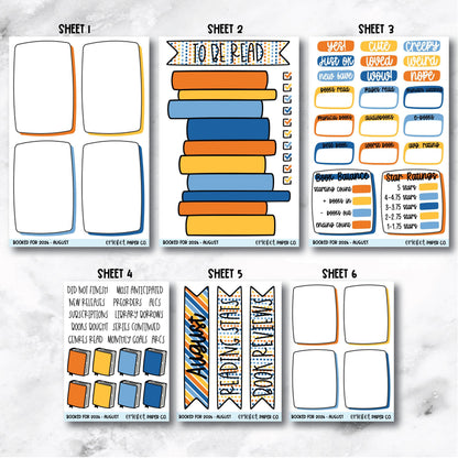 Book and Reading Journal Stickers - August