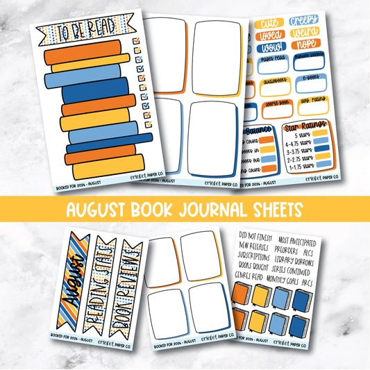 Book and Reading Journal Stickers - August