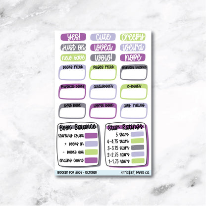 Book and Reading Journal Stickers - October