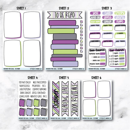 Book and Reading Journal Stickers - October