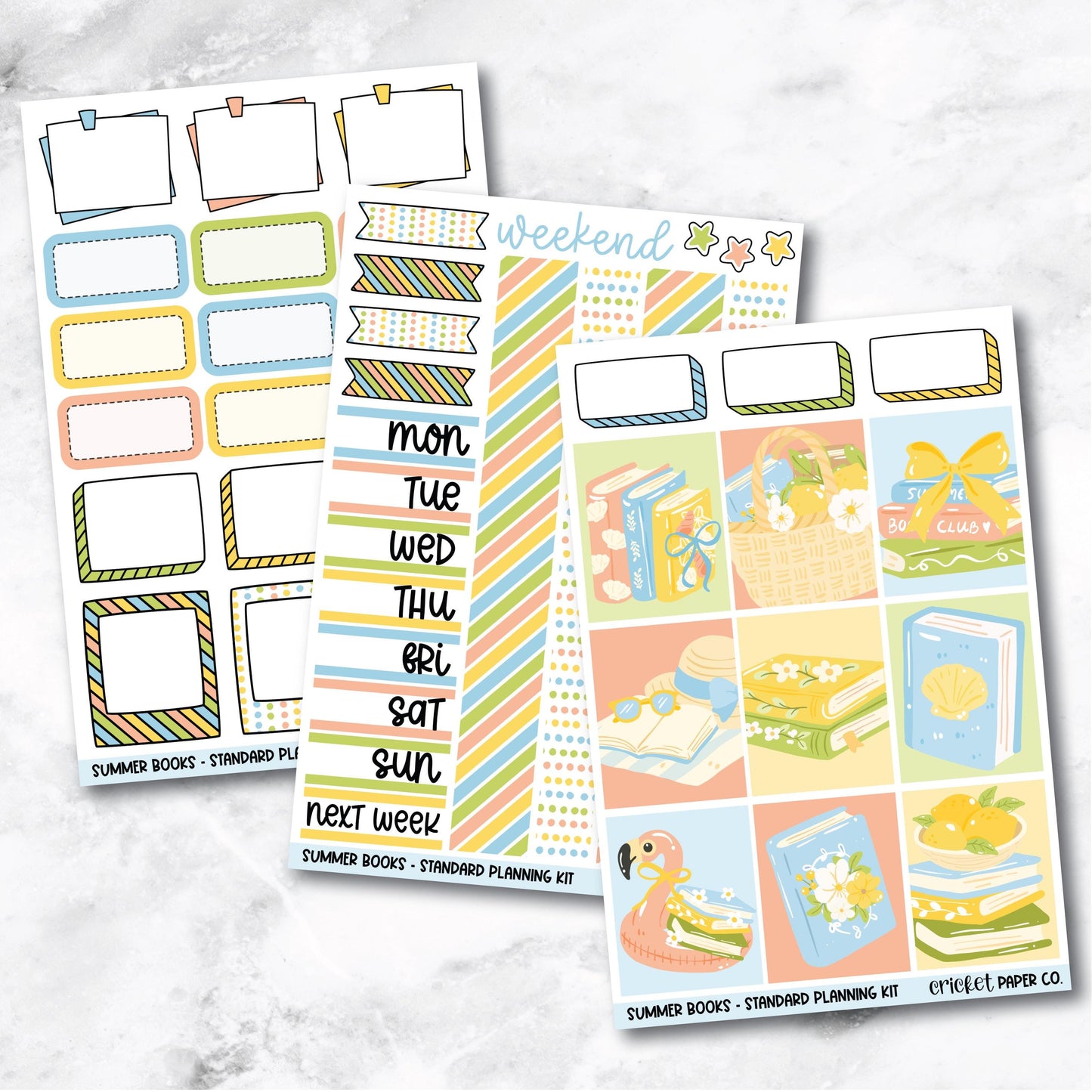 Planner Stickers Standard Mini Kit - Summer Books