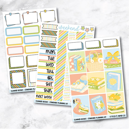 Planner Stickers Standard Mini Kit - Summer Books