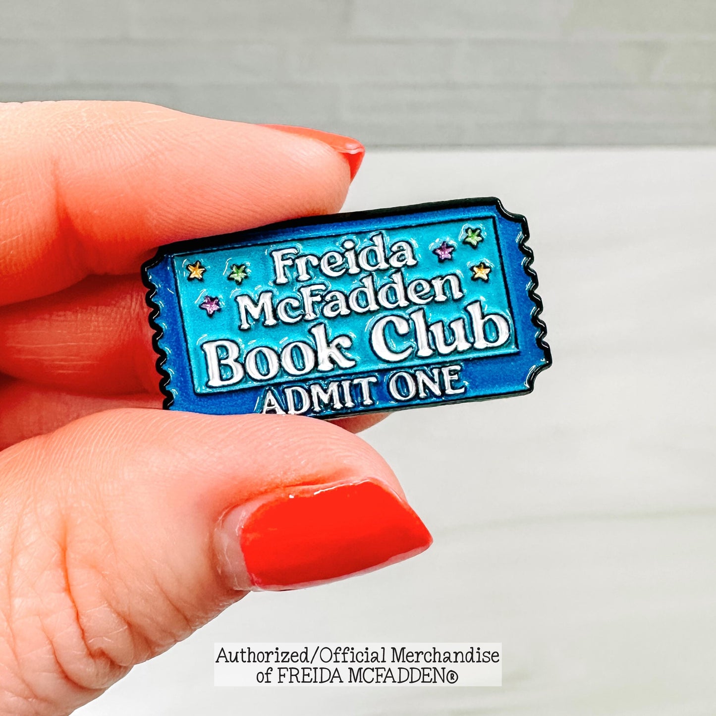 Freida McFadden Book Club Ticket Enamel Pin - Official Merchandise of Freida McFadden