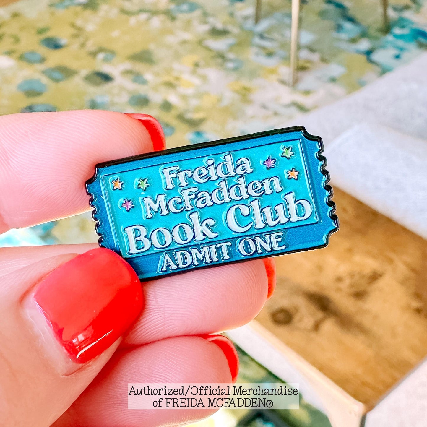 Freida McFadden Book Club Ticket Enamel Pin - Official Merchandise of Freida McFadden
