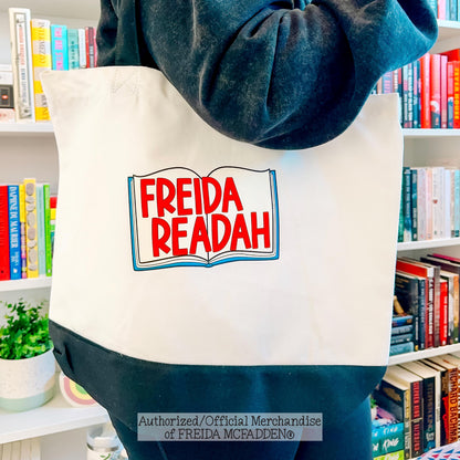Freida Readah Open Book Premium Canvas Tote - Official Merchandise of Freida McFadden