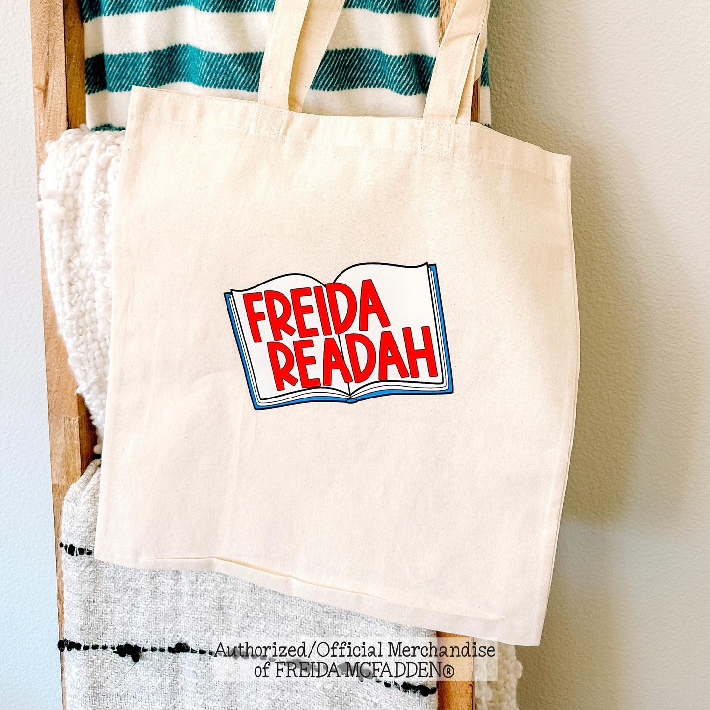 Freida Readah Open Book Canvas Tote - Official Merchandise of Freida McFadden