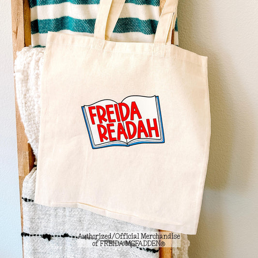 Freida Readah Open Book Canvas Tote - Official Merchandise of Freida McFadden