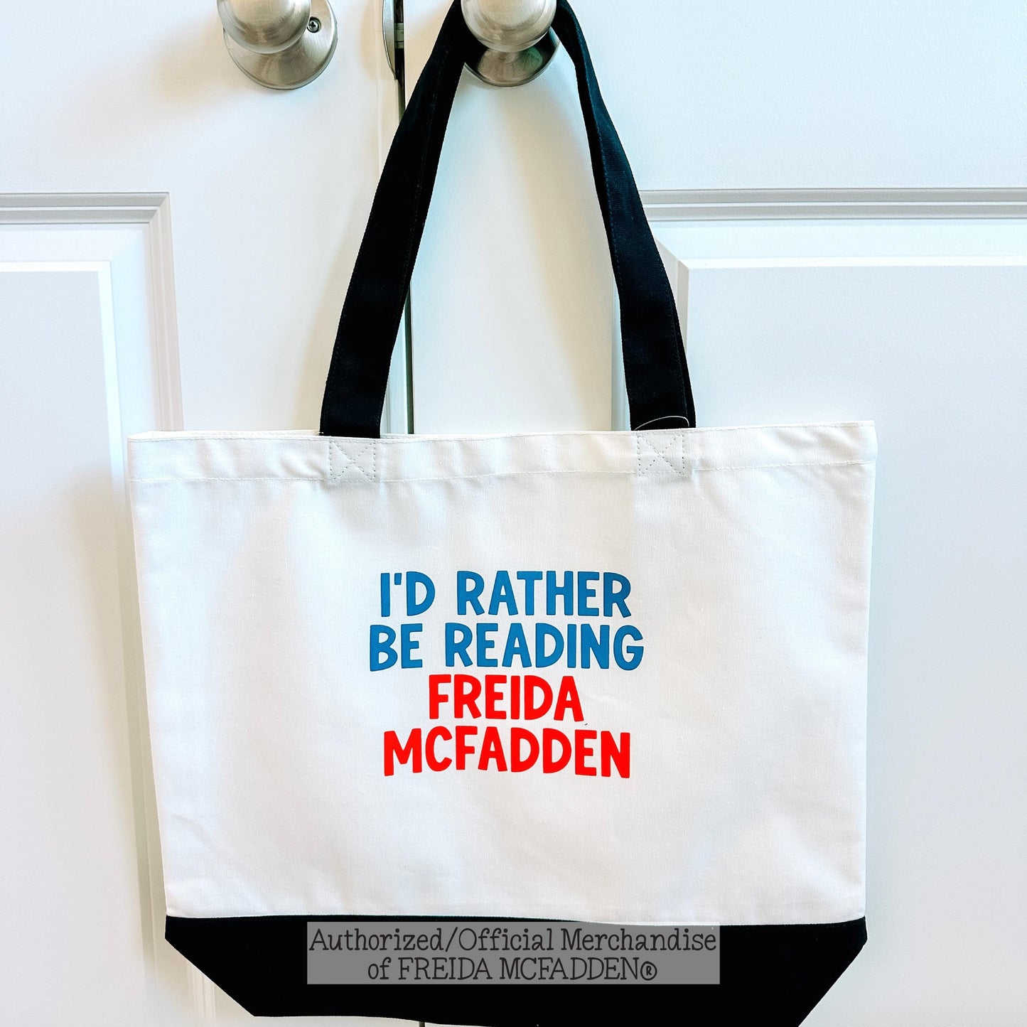 Rather Be Reading Freida Premium Canvas Tote - Official Merchandise of Freida McFadden
