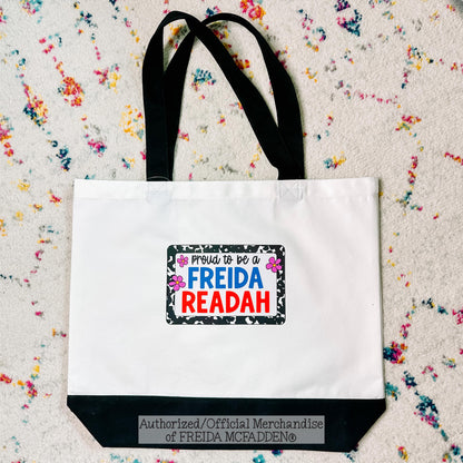 Proud To Be A Freida Readah Premium Canvas Tote - Official Merchandise of Freida McFadden