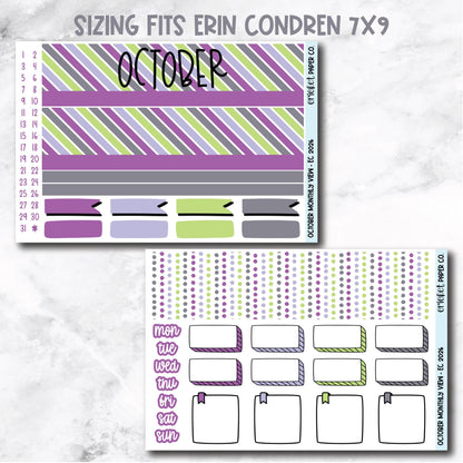 October Monthly View Planner Sticker Kit - 2026