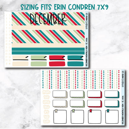 December Monthly View Planner Sticker Kit - 2026