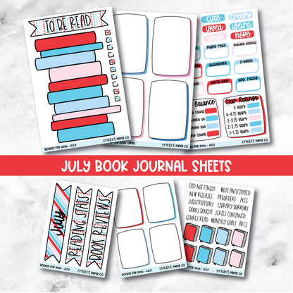 Book and Reading Journal Stickers - July