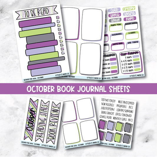 Book and Reading Journal Stickers - October